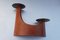 Danish Curved Teak Candleholder for Two Candles, 1960s 1
