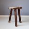 Vintage French Wooden Stool, 1950s, Image 2