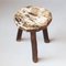 Vintage French Wooden Stool, 1950s 1