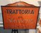 Vintage Trattoria Schild aus Metall, 1950er 1