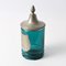 Bocal Mid-Century en Verre Turquoise de Letain a La Rose, France, 1960s 3