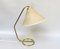 Vintage Table Lamp in Brass with Lampshade in Fiberglass, 1960s 1