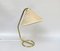 Vintage Table Lamp in Brass with Lampshade in Fiberglass, 1960s 3