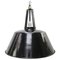 Large Vintage French Industrial Black Enamel Pendant Light, 1950s 1