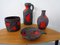 Lava Ceramic Marei Vases, Bowl & Planter, 1970s, Set of 4 1