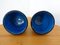 Blaue Italienische Rimini Keramik Übertöpfe von Aldo Londi für Bitossi, 1960er, 2er Set 12