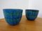 Blaue Italienische Rimini Keramik Übertöpfe von Aldo Londi für Bitossi, 1960er, 2er Set 4