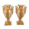 Early 19th Century Empire Paris Hand Painted Porcelain Vases Enhanced with Fine Gold, Set of 2 1
