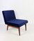 Vintage Lounge Chair in Dark Blue Velvet, 1970s, Image 6