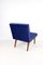 Vintage Lounge Chair in Dark Blue Velvet, 1970s, Image 13