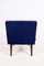 Vintage Lounge Chair in Dark Blue Velvet, 1970s 4