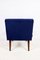 Vintage Lounge Chair in Dark Blue Velvet, 1970s, Image 4
