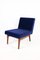 Vintage Lounge Chair in Dark Blue Velvet, 1970s, Image 3