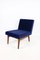 Vintage Lounge Chair in Dark Blue Velvet, 1970s 10