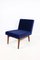 Vintage Lounge Chair in Dark Blue Velvet, 1970s, Image 10