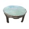 Round Coffee Table with Polychrome Bird Drawing on Glass 1