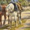 Clément Quinton, Landscape with Horses, 1880, Oil on Canvas, Framed, Image 5