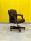 Vintage Brown Leather Oak Framed Chesterfield Captains Armchair 7