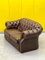 Divano Chesterfield vintage in pelle marrone, Immagine 6