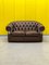 Divano Chesterfield vintage in pelle marrone, Immagine 1