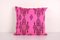 Anatolian Striped Geometric Pink Kilim Rug Cushion Cover, 2010s 1