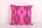 Anatolian Striped Geometric Pink Kilim Rug Cushion Cover, 2010s, Image 1