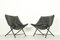 Folding Lounge Chairs in Black Leather attributed to Teun van Zanten for Molinari, 1970s, Set of 2, Image 1