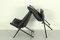 Folding Lounge Chairs in Black Leather attributed to Teun van Zanten for Molinari, 1970s, Set of 2, Image 11