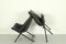 Folding Lounge Chairs in Black Leather attributed to Teun van Zanten for Molinari, 1970s, Set of 2, Image 12