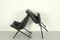 Klappbare Sessel aus schwarzem Leder von Teun van Zanten für Molinari, 1970er, 2er Set 12