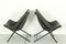 Folding Lounge Chairs in Black Leather attributed to Teun van Zanten for Molinari, 1970s, Set of 2 7