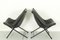 Folding Lounge Chairs in Black Leather attributed to Teun van Zanten for Molinari, 1970s, Set of 2, Image 7