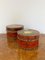 Hand Painted Circular Storage Boxes, 1920s, Set of 2 3