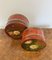 Hand Painted Circular Storage Boxes, 1920s, Set of 2 2