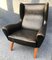Black Leather Lounge Chair by Illum Wikkelsø for Søren Willadsen Møbelfabrik, 1950s 4