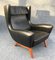 Black Leather Lounge Chair by Illum Wikkelsø for Søren Willadsen Møbelfabrik, 1950s, Image 1