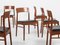 Mid-Century Danish Dining Chairs in Teak and Black Skai attributed to Henning Kjaernulf for Korup Stolefabrik, Set of 6 2