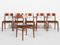 Mid-Century Danish Dining Chairs in Teak and Black Skai attributed to Henning Kjaernulf for Korup Stolefabrik, Set of 6 3