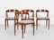 Sedie da pranzo Mid-Century in teak attribuite a Johannes Andersen per Uldum, Danimarca, anni '60, set di 4, Immagine 3