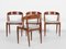 Sedie da pranzo Mid-Century in teak attribuite a Johannes Andersen per Uldum, Danimarca, anni '60, set di 4, Immagine 4