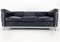 Black Leather & Chrome Lc3 Three-Seater Sofa by Le Corbusier, 1990s 2
