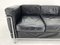 Black Leather & Chrome Lc3 Three-Seater Sofa by Le Corbusier, 1990s 6