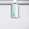 Mid-Century Cylindrical Turquoise and White Ceiling Lamp, 1960s 4