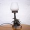 Vintage Decorative Engraved Metal Desk Lamp on Plant Base, 1950s, Image 3