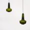 Lampes à Suspension Modèle Kreta Vert attribuées à Jacob E. Bang pour Fog & Morup, 1960s, Set de 2 1