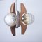 Mid-Century Teak, Metal and Decorative Glass Hanging Light, 1970s 7