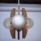 Mid-Century Teak, Metal and Decorative Glass Hanging Light, 1970s 13