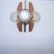 Mid-Century Teak, Metal and Decorative Glass Hanging Light, 1970s 5