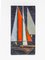 German Abstract Sailing Boat Wall Mounted Tile by Helmut Schäffenacker, 1960s 2