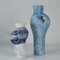 Tall Dutch Sculptural Vases in Blue by Schalling, 1950s, Set of 2 3
